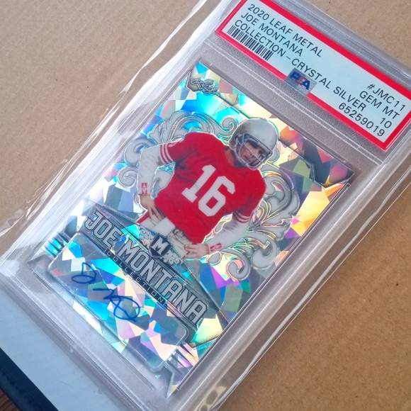 🏈🏆Joe Montana "Leaf Metal Autograph - Crystal Silver 09/35 Insert" Slab🏆🏈 - Picture 2 of 4